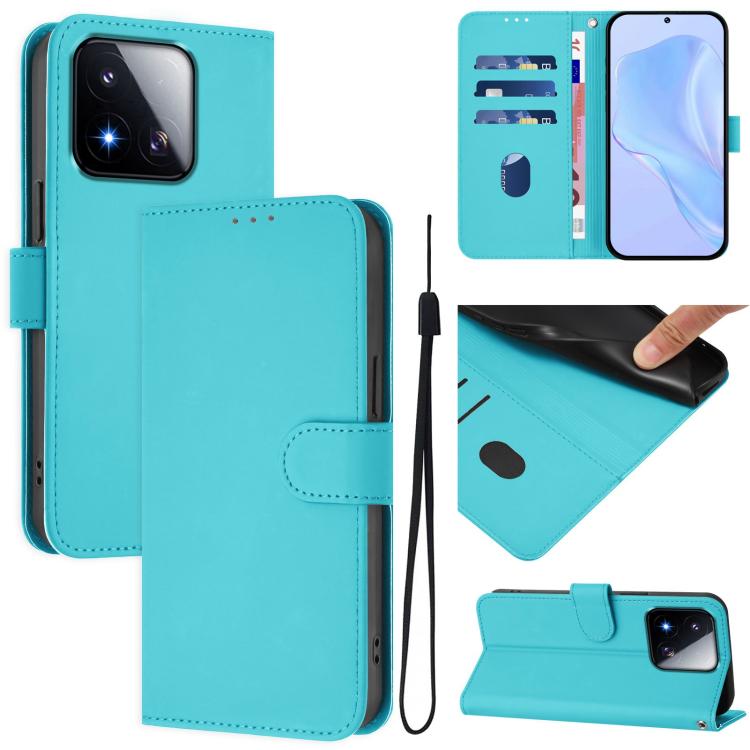 Skin Feel Solid Color Leather Phone Case with Lanyard, For Xiaomi Poco C71, For Xiaomi 17 Max 5G