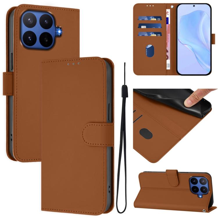 Skin Feel Solid Color Leather Phone Case with Lanyard, For Xiaomi 17T Pro 5G, For Xiaomi 15T Pro 5G