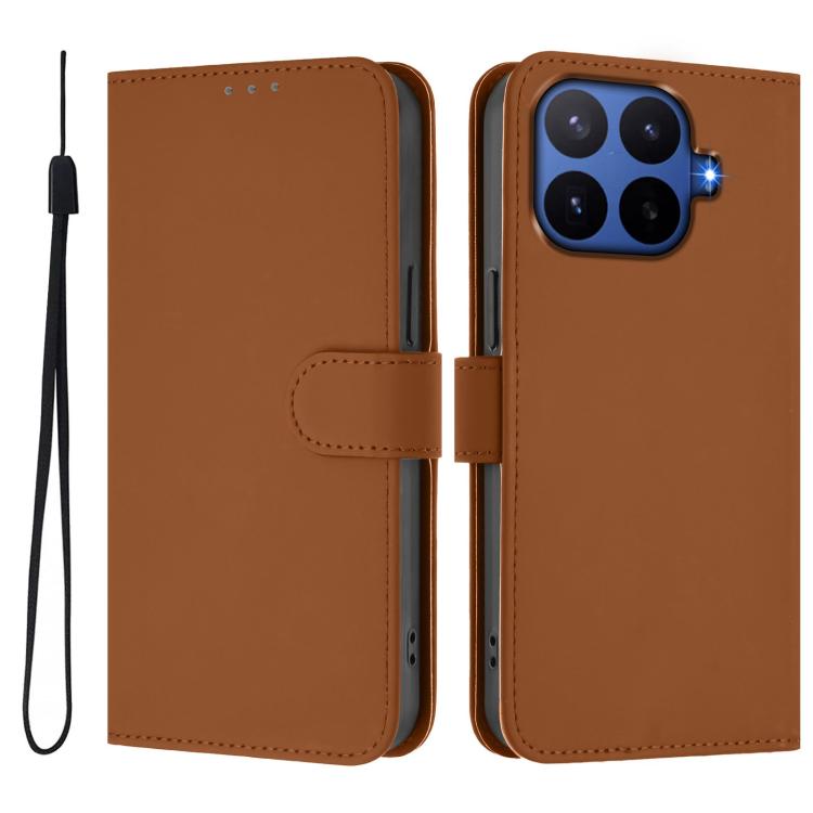 Skin Feel Solid Color Leather Phone Case with Lanyard, For Xiaomi 17T Pro 5G, For Xiaomi 15T Pro 5G