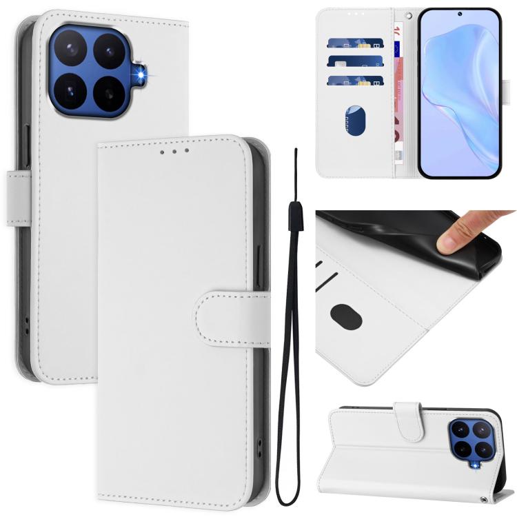 Skin Feel Solid Color Leather Phone Case with Lanyard, For Xiaomi 17T Pro 5G, For Xiaomi 15T Pro 5G