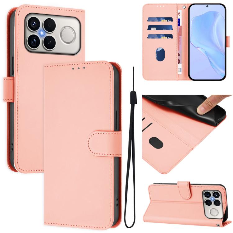 Skin Feel Solid Color Leather Phone Case with Lanyard, For Xiaomi Poco M8 Power 5G, For Xiaomi Poco F9 Ultra 5G