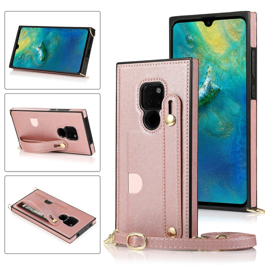 Wrist Strap PU+TPU Shockproof Protective Case with Crossbody Lanyard & Holder & Card Slot, For Huawei Mate 20, For Huawei Mate 20 Lite, For Huawei Mate 20 Pro, For Huawei Mate 30, For Huawei P30, For Huawei P30 Lite, For Huawei P30 Pro, For Huawei P40 ...