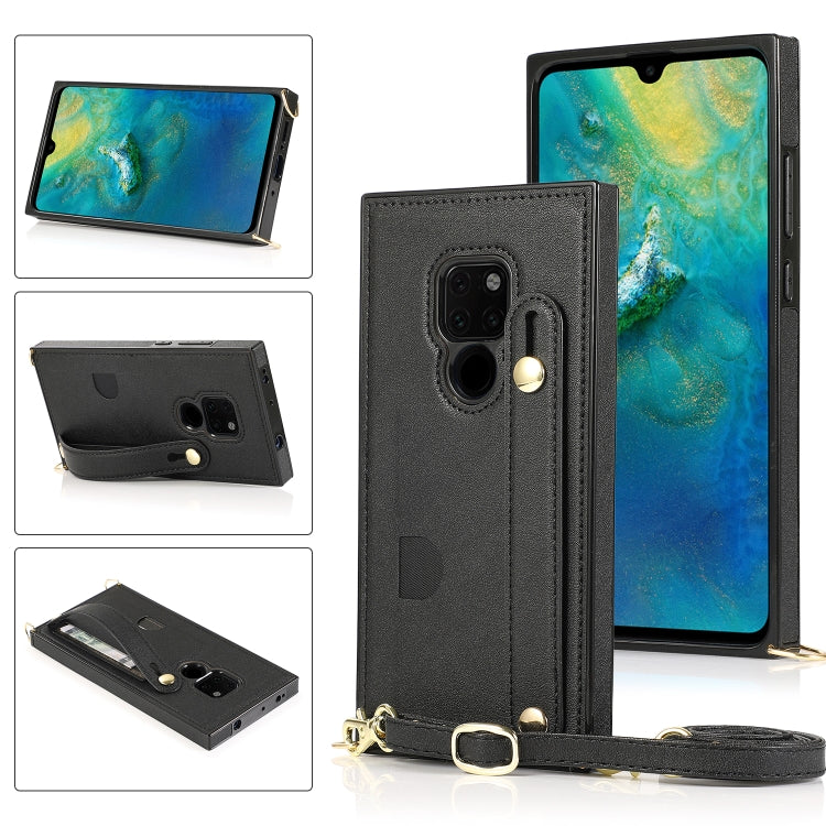 Wrist Strap PU+TPU Shockproof Protective Case with Crossbody Lanyard & Holder & Card Slot, For Huawei Mate 20, For Huawei Mate 20 Lite, For Huawei Mate 20 Pro, For Huawei Mate 30, For Huawei P30, For Huawei P30 Lite, For Huawei P30 Pro, For Huawei P40 ...