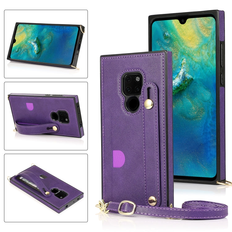 Wrist Strap PU+TPU Shockproof Protective Case with Crossbody Lanyard & Holder & Card Slot, For Huawei Mate 20, For Huawei Mate 20 Lite, For Huawei Mate 20 Pro, For Huawei Mate 30, For Huawei P30, For Huawei P30 Lite, For Huawei P30 Pro, For Huawei P40 ...
