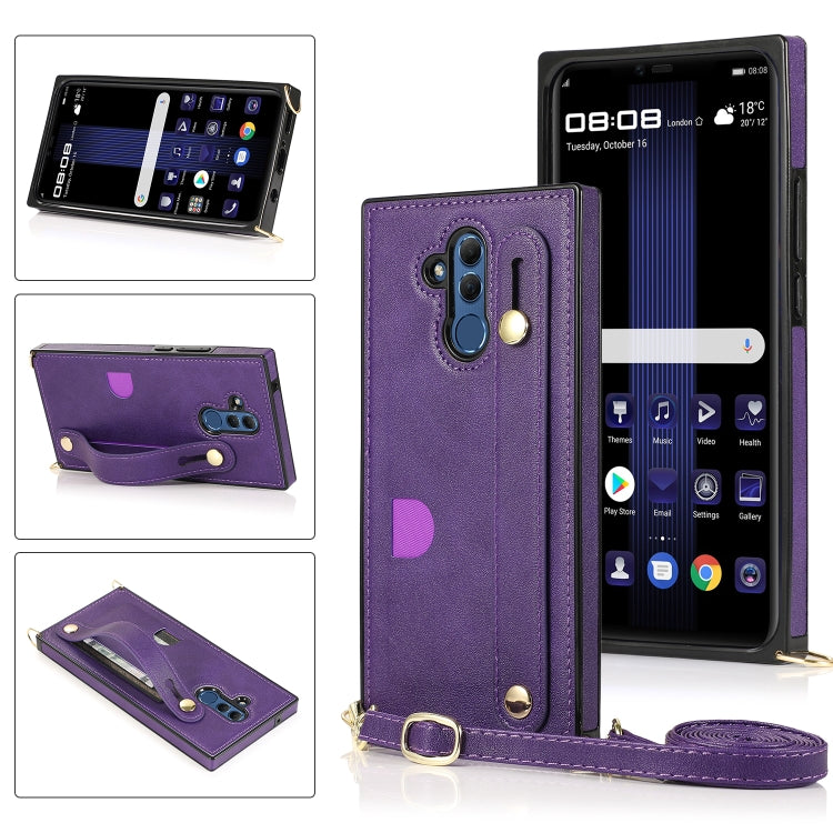 Wrist Strap PU+TPU Shockproof Protective Case with Crossbody Lanyard & Holder & Card Slot, For Huawei Mate 20, For Huawei Mate 20 Lite, For Huawei Mate 20 Pro, For Huawei Mate 30, For Huawei P30, For Huawei P30 Lite, For Huawei P30 Pro, For Huawei P40 ...