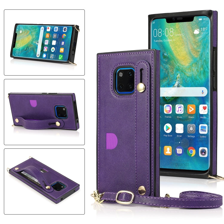 Wrist Strap PU+TPU Shockproof Protective Case with Crossbody Lanyard & Holder & Card Slot, For Huawei Mate 20, For Huawei Mate 20 Lite, For Huawei Mate 20 Pro, For Huawei Mate 30, For Huawei P30, For Huawei P30 Lite, For Huawei P30 Pro, For Huawei P40 ...