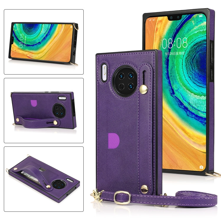 Wrist Strap PU+TPU Shockproof Protective Case with Crossbody Lanyard & Holder & Card Slot, For Huawei Mate 20, For Huawei Mate 20 Lite, For Huawei Mate 20 Pro, For Huawei Mate 30, For Huawei P30, For Huawei P30 Lite, For Huawei P30 Pro, For Huawei P40 ...