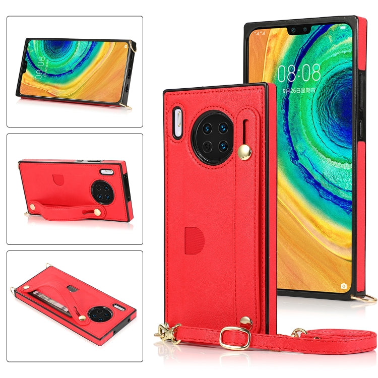 Wrist Strap PU+TPU Shockproof Protective Case with Crossbody Lanyard & Holder & Card Slot, For Huawei Mate 20, For Huawei Mate 20 Lite, For Huawei Mate 20 Pro, For Huawei Mate 30, For Huawei P30, For Huawei P30 Lite, For Huawei P30 Pro, For Huawei P40 ...