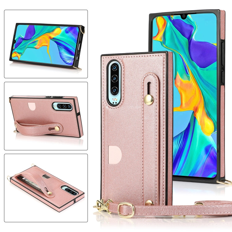 Wrist Strap PU+TPU Shockproof Protective Case with Crossbody Lanyard & Holder & Card Slot, For Huawei Mate 20, For Huawei Mate 20 Lite, For Huawei Mate 20 Pro, For Huawei Mate 30, For Huawei P30, For Huawei P30 Lite, For Huawei P30 Pro, For Huawei P40 ...