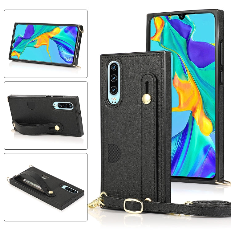 Wrist Strap PU+TPU Shockproof Protective Case with Crossbody Lanyard & Holder & Card Slot, For Huawei Mate 20, For Huawei Mate 20 Lite, For Huawei Mate 20 Pro, For Huawei Mate 30, For Huawei P30, For Huawei P30 Lite, For Huawei P30 Pro, For Huawei P40 ...