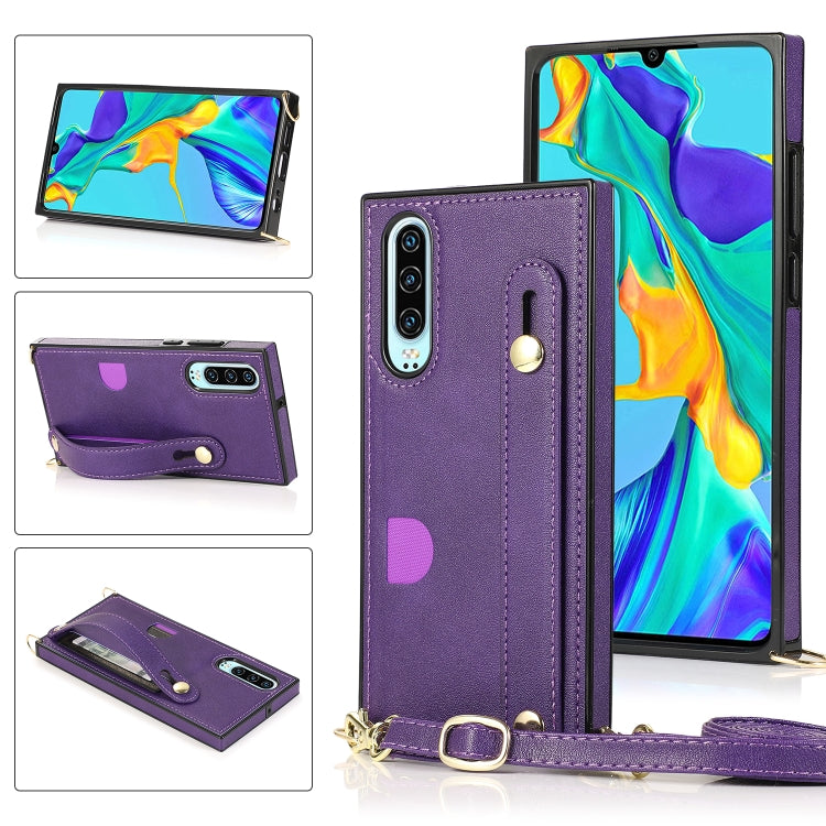 Wrist Strap PU+TPU Shockproof Protective Case with Crossbody Lanyard & Holder & Card Slot, For Huawei Mate 20, For Huawei Mate 20 Lite, For Huawei Mate 20 Pro, For Huawei Mate 30, For Huawei P30, For Huawei P30 Lite, For Huawei P30 Pro, For Huawei P40 ...