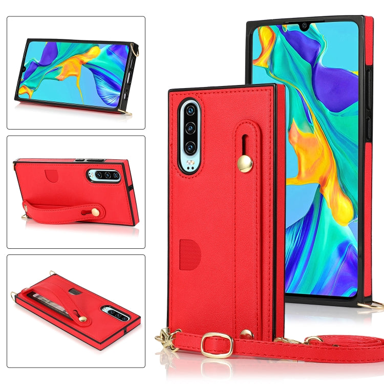 Wrist Strap PU+TPU Shockproof Protective Case with Crossbody Lanyard & Holder & Card Slot, For Huawei Mate 20, For Huawei Mate 20 Lite, For Huawei Mate 20 Pro, For Huawei Mate 30, For Huawei P30, For Huawei P30 Lite, For Huawei P30 Pro, For Huawei P40 ...