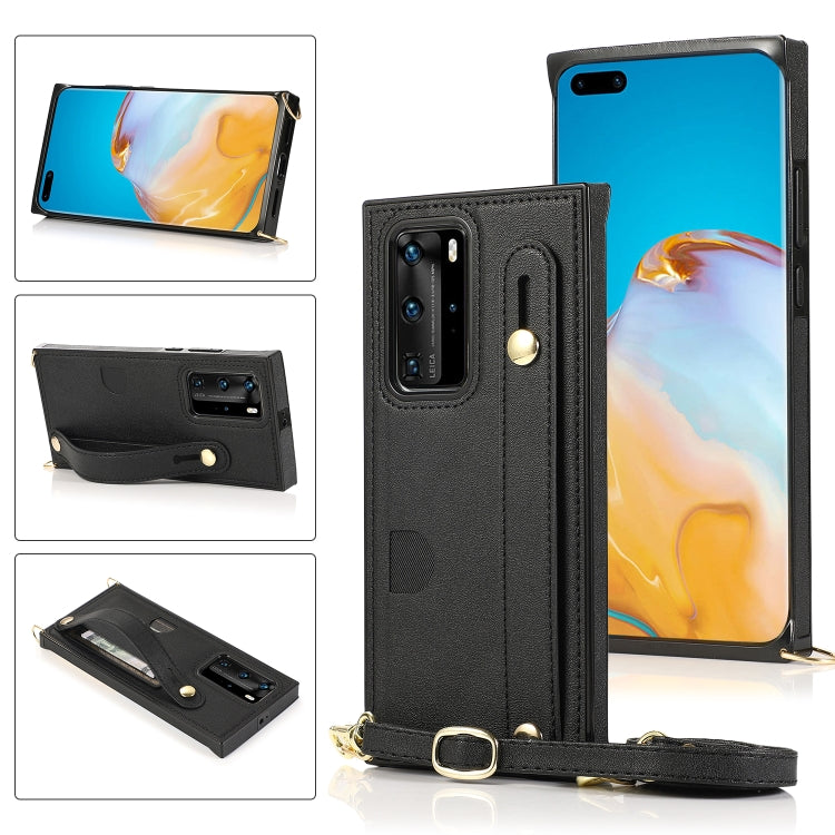 Wrist Strap PU+TPU Shockproof Protective Case with Crossbody Lanyard & Holder & Card Slot, For Huawei Mate 20, For Huawei Mate 20 Lite, For Huawei Mate 20 Pro, For Huawei Mate 30, For Huawei P30, For Huawei P30 Lite, For Huawei P30 Pro, For Huawei P40 ...