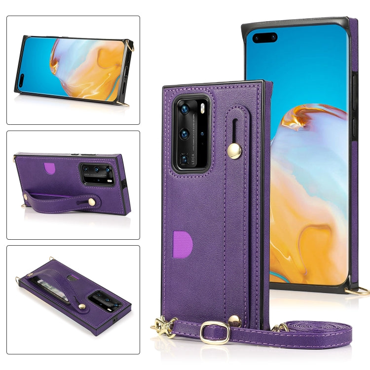Wrist Strap PU+TPU Shockproof Protective Case with Crossbody Lanyard & Holder & Card Slot, For Huawei Mate 20, For Huawei Mate 20 Lite, For Huawei Mate 20 Pro, For Huawei Mate 30, For Huawei P30, For Huawei P30 Lite, For Huawei P30 Pro, For Huawei P40 ...