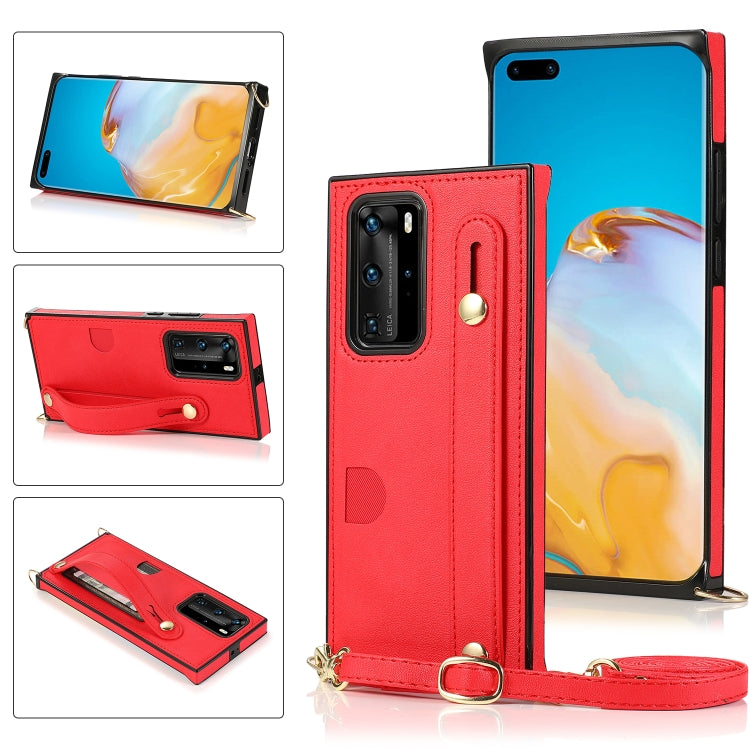 Wrist Strap PU+TPU Shockproof Protective Case with Crossbody Lanyard & Holder & Card Slot, For Huawei Mate 20, For Huawei Mate 20 Lite, For Huawei Mate 20 Pro, For Huawei Mate 30, For Huawei P30, For Huawei P30 Lite, For Huawei P30 Pro, For Huawei P40 ...