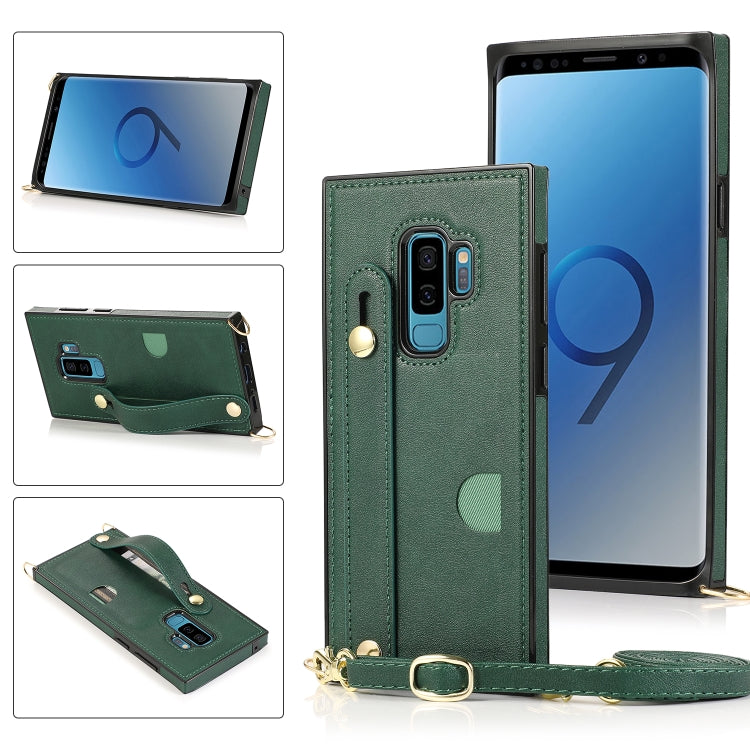 Wrist Strap PU+TPU Shockproof Protective Case with Crossbody Lanyard & Holder & Card Slot, For Samsung Galaxy A90 5G, For Samsung Galaxy Note9, For Samsung Galaxy Note 10, For Samsung Galaxy Note 10 Pro, For Samsung Galaxy S9, For Samsung Galaxy S9 Plu...