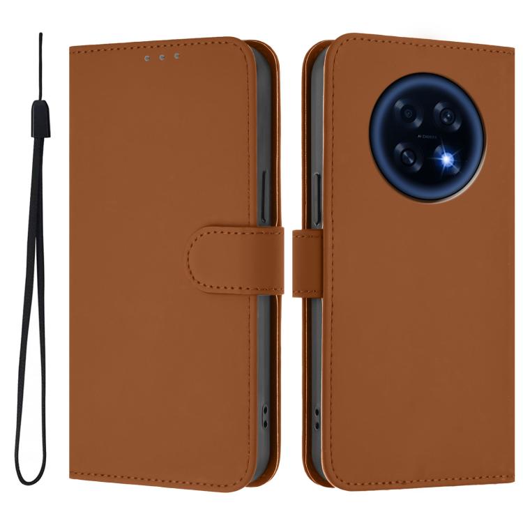 Skin Feel Solid Color Leather Phone Case with Lanyard, For OPPO Find X9, For OPPO A6 GT 5G