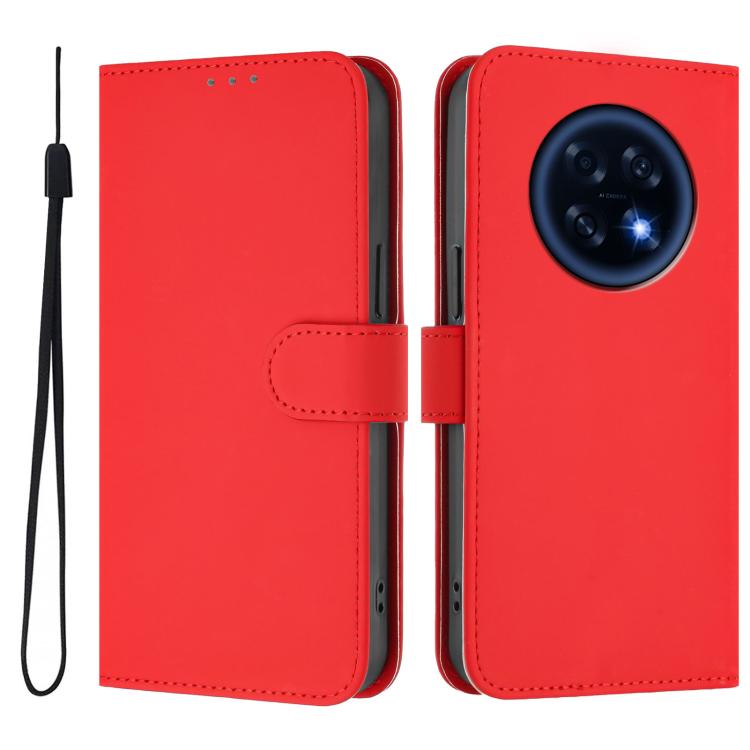 Skin Feel Solid Color Leather Phone Case with Lanyard, For OPPO Find X9, For OPPO A6 GT 5G