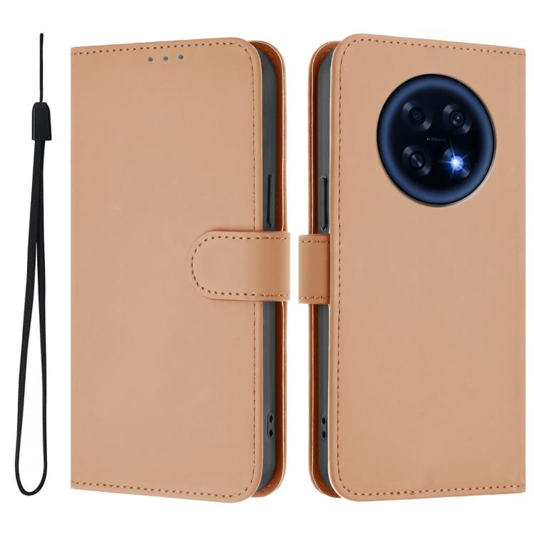 Skin Feel Solid Color Leather Phone Case with Lanyard, For OPPO Find X9, For OPPO A6 GT 5G