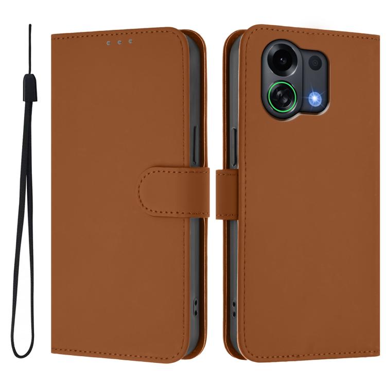 Skin Feel Solid Color Leather Phone Case with Lanyard, For OPPO Find X9 Pro, For OPPO K13 Turbo 5G