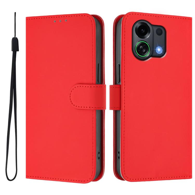 Skin Feel Solid Color Leather Phone Case with Lanyard, For OPPO Find X9 Pro, For OPPO K13 Turbo 5G