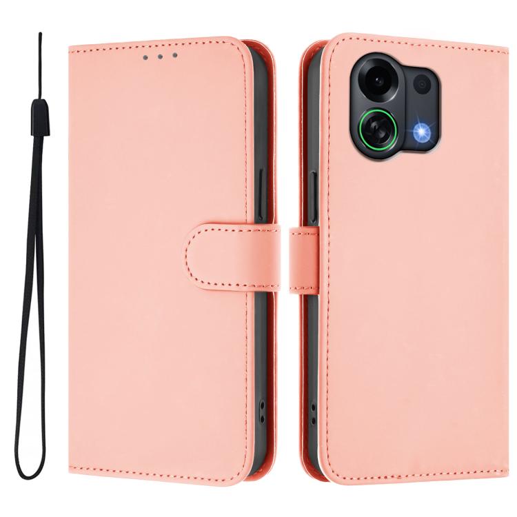Skin Feel Solid Color Leather Phone Case with Lanyard, For OPPO Find X9 Pro, For OPPO K13 Turbo 5G