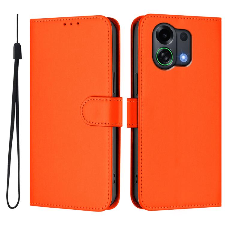 Skin Feel Solid Color Leather Phone Case with Lanyard, For OPPO Find X9 Pro, For OPPO K13 Turbo 5G