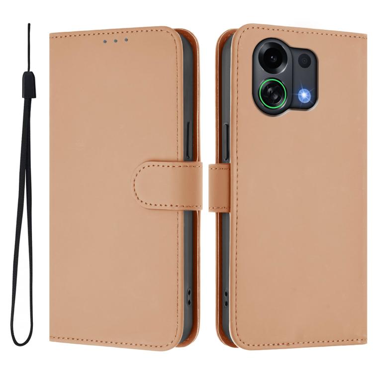 Skin Feel Solid Color Leather Phone Case with Lanyard, For OPPO Find X9 Pro, For OPPO K13 Turbo 5G