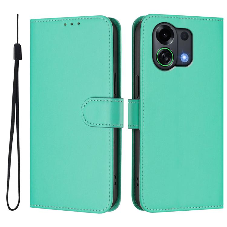 Skin Feel Solid Color Leather Phone Case with Lanyard, For OPPO Find X9 Pro, For OPPO K13 Turbo 5G