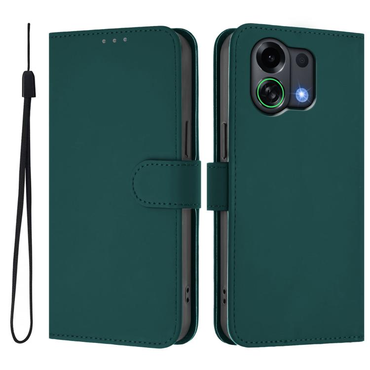 Skin Feel Solid Color Leather Phone Case with Lanyard, For OPPO Find X9 Pro, For OPPO K13 Turbo 5G
