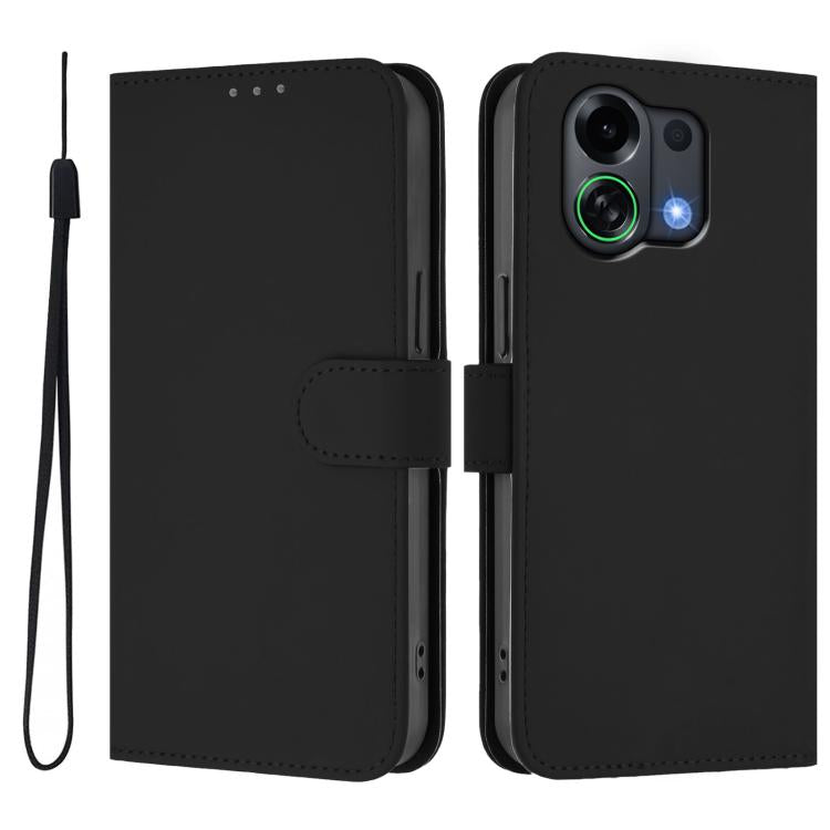 Skin Feel Solid Color Leather Phone Case with Lanyard, For OPPO Find X9 Pro, For OPPO K13 Turbo 5G