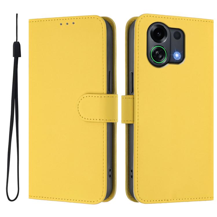 Skin Feel Solid Color Leather Phone Case with Lanyard, For OPPO Find X9 Pro, For OPPO K13 Turbo 5G