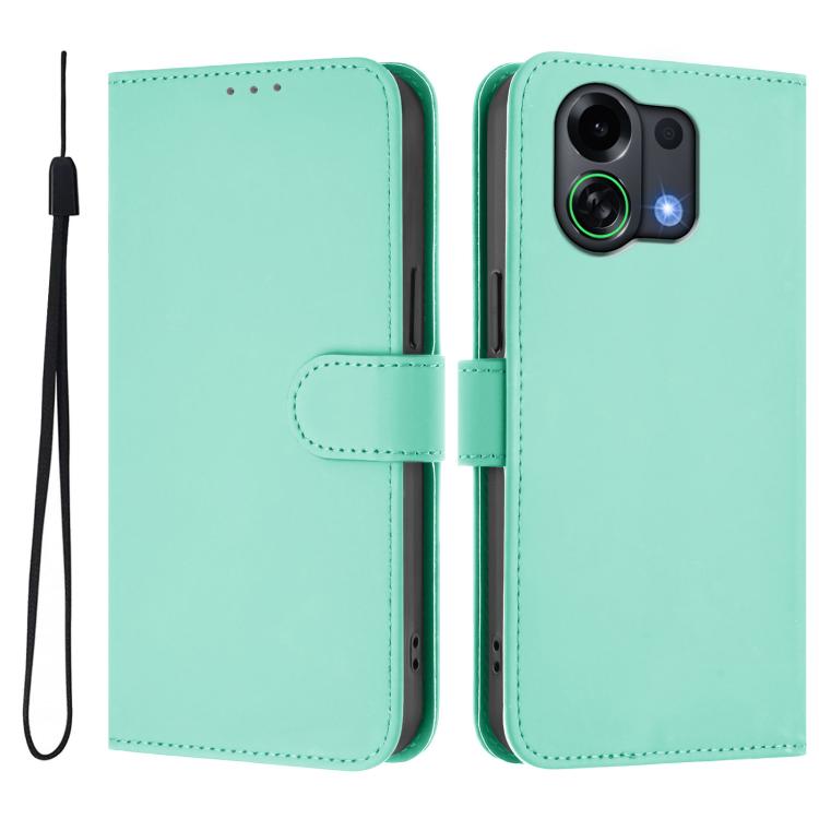 Skin Feel Solid Color Leather Phone Case with Lanyard, For OPPO Find X9 Pro, For OPPO K13 Turbo 5G