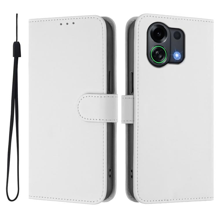 Skin Feel Solid Color Leather Phone Case with Lanyard, For OPPO Find X9 Pro, For OPPO K13 Turbo 5G