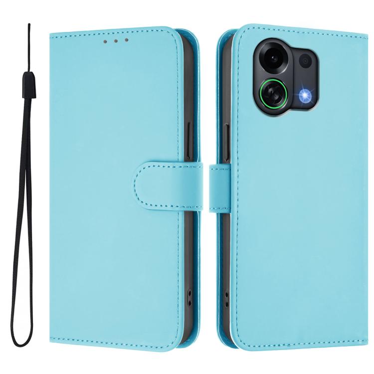 Skin Feel Solid Color Leather Phone Case with Lanyard, For OPPO Find X9 Pro, For OPPO K13 Turbo 5G