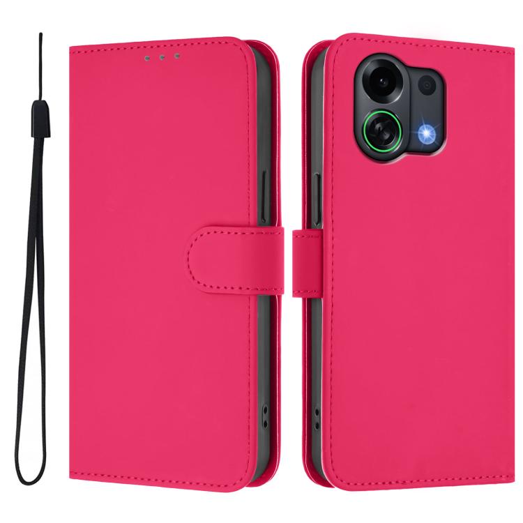 Skin Feel Solid Color Leather Phone Case with Lanyard, For OPPO Find X9 Pro, For OPPO K13 Turbo 5G