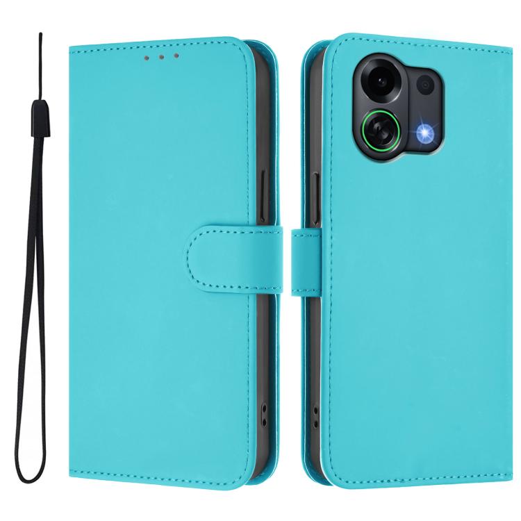 Skin Feel Solid Color Leather Phone Case with Lanyard, For OPPO Find X9 Pro, For OPPO K13 Turbo 5G