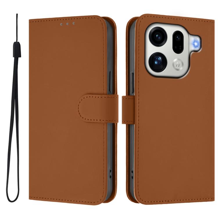 Skin Feel Solid Color Leather Phone Case with Lanyard, For OPPO Find X9 Pro, For OPPO K13 Turbo 5G