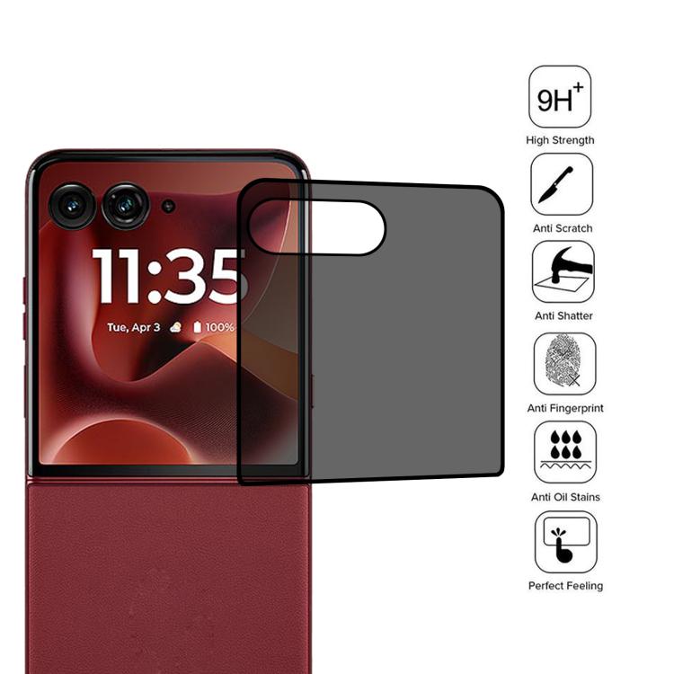 3D Hot Bending Edge Glue Anti-spy Privacy Curved Tempered Glass Film, For Motorola Razr 60 Ultra, For Motorola Razr 60
