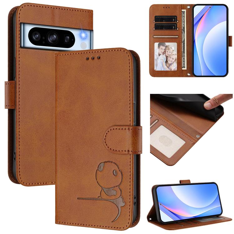 Litter Panda Embossing RFID Leather Phone Case with Lanyard, For Google Pixel 11 Pro XL, For Google Pixel 11 Pro / 11, For Google Pixel 10 Pro XL / 9 Pro XL, For Google Pixel 10 / 10 Pro, For Google Pixel 9a, For Google Pixel 9 / 9 Pro                 ...