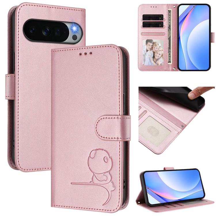 Litter Panda Embossing RFID Leather Phone Case with Lanyard, For Google Pixel 11 Pro XL, For Google Pixel 11 Pro / 11, For Google Pixel 10 Pro XL / 9 Pro XL, For Google Pixel 10 / 10 Pro, For Google Pixel 9a, For Google Pixel 9 / 9 Pro                 ...