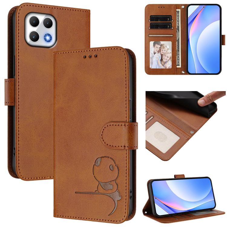 Litter Panda Embossing RFID Leather Phone Case with Lanyard, For T-Mobile Revvl 8 / T Phone 3, For T-Mobile Revvl 7 Pro / T Phone 2 Pro 5G, For T-Mobile Revvl 7 / T Phone 2 5G, For T-Mobile Revvl 6 Pro / Revvl 6x Pro 5G, For T-Mobile Revvl 6 / Revvl 6x 5G
