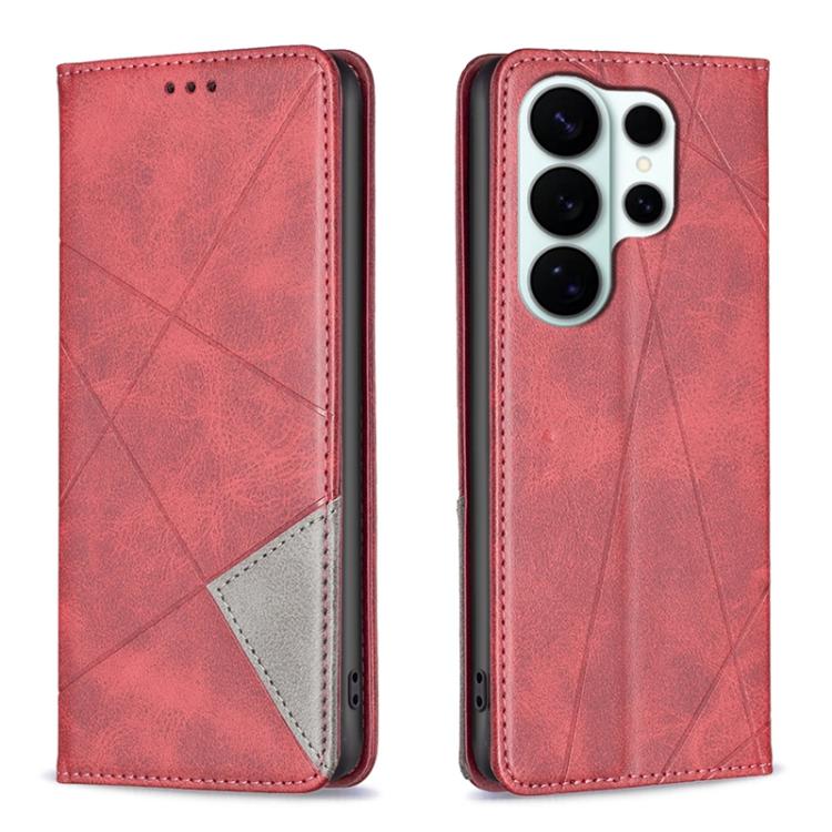 Rhombus Texture Magnetic Leather Phone Case, For Galaxy S26 FE 5G, For Samsung Galaxy S26 Ultra 5G, For Samsung Galaxy S26 5G, For Samsung Galaxy S25 FE 5G