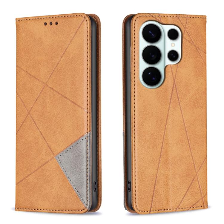 Rhombus Texture Magnetic Leather Phone Case, For Galaxy S26 FE 5G, For Samsung Galaxy S26 Ultra 5G, For Samsung Galaxy S26 5G, For Samsung Galaxy S25 FE 5G