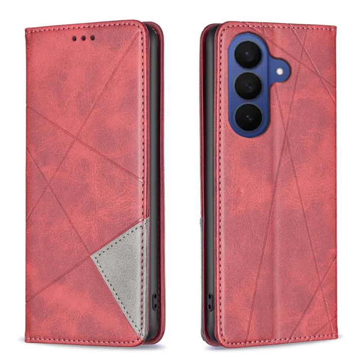 Rhombus Texture Magnetic Leather Phone Case, For Galaxy S26 FE 5G, For Samsung Galaxy S26 Ultra 5G, For Samsung Galaxy S26 5G, For Samsung Galaxy S25 FE 5G