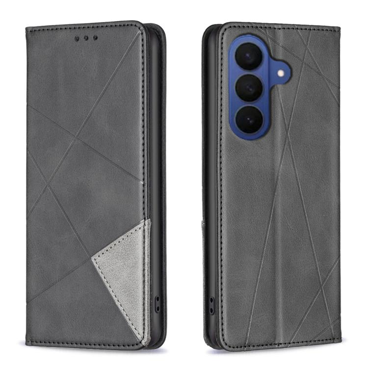 Rhombus Texture Magnetic Leather Phone Case, For Galaxy S26 FE 5G, For Samsung Galaxy S26 Ultra 5G, For Samsung Galaxy S26 5G, For Samsung Galaxy S25 FE 5G