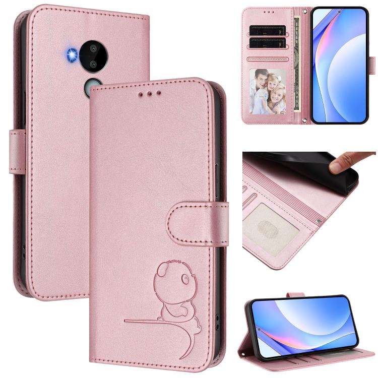 Litter Panda Embossing RFID Leather Phone Case with Lanyard, For Nokia G400, For Nokia G11 / G21 4G, For Nokia C30