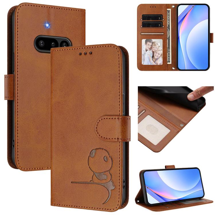 Litter Panda Embossing RFID Leather Phone Case with Lanyard, For Nothing Phone 4a Pro, For Nothing Phone 4a, For Nothing CMF Phone 2 Pro, For Nothing Phone 3a, For Nothing Phone 3a Pro, For Nothing CMF Phone 1, For Nothing Phone 2a