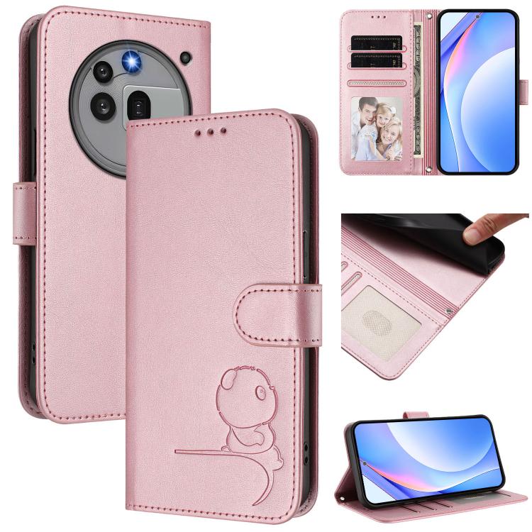 Litter Panda Embossing RFID Leather Phone Case with Lanyard, For Nothing Phone 4a Pro, For Nothing Phone 4a, For Nothing CMF Phone 2 Pro, For Nothing Phone 3a, For Nothing Phone 3a Pro, For Nothing CMF Phone 1, For Nothing Phone 2a