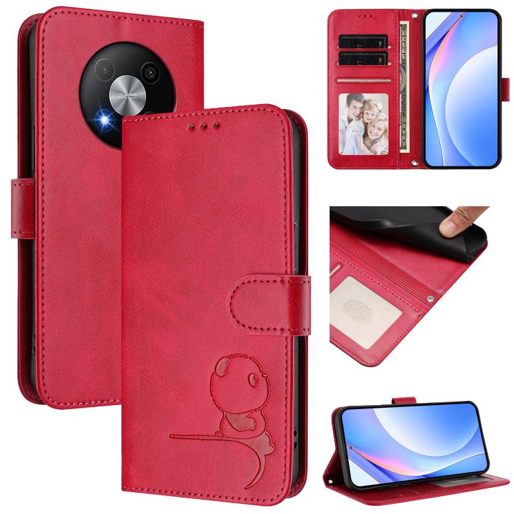 Litter Panda Embossing RFID Leather Phone Case with Lanyard, For ZTE Blade A75 4G, For ZTE Blade A35 / A55, For ZTE nubia Focus Pro, For ZTE nubia Z60 Ultra, For ZTE Blade A73 5G, For ZTE Blade A73 4G, For ZTE Blade V50 Vita, For ZTE Blade A53 / A53+